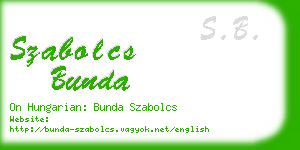 szabolcs bunda business card